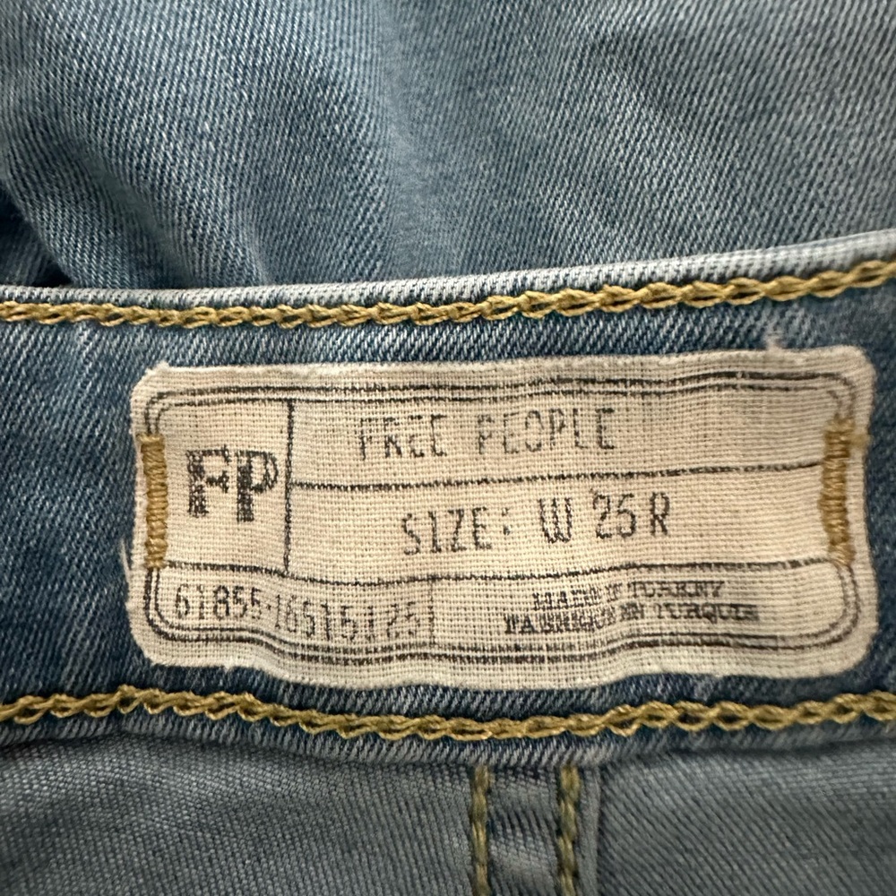 Free People Float On Flare High Rise Blue Jeans 25R Bell Bottoms Retro Bohemian - Picture 6 of 10